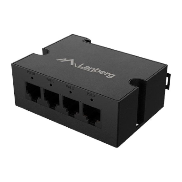 LANBERG Switch DIN-FE4-AT-30W 1xIn 3xOut 100MB PoE Extender