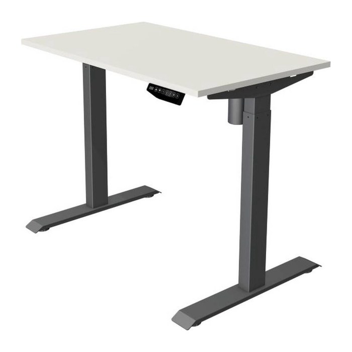 Kerkmann Move 1 elektrisch höhenverstellbarer Schreibtisch weiß rechteckig, T-Fuß-Gestell grau 100,0 x 60,0 cm
