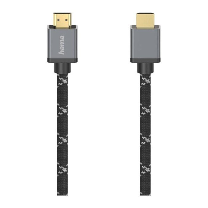 hama Ultra High Speed HDMI Kabel 2,0 m schwarz, grau, 1 St.