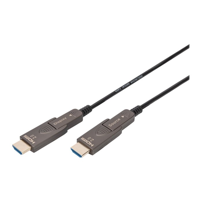 DIGITUS HDMI AOC Hybrid Glasfaserkabel 4K abnehmbar 10m schw
