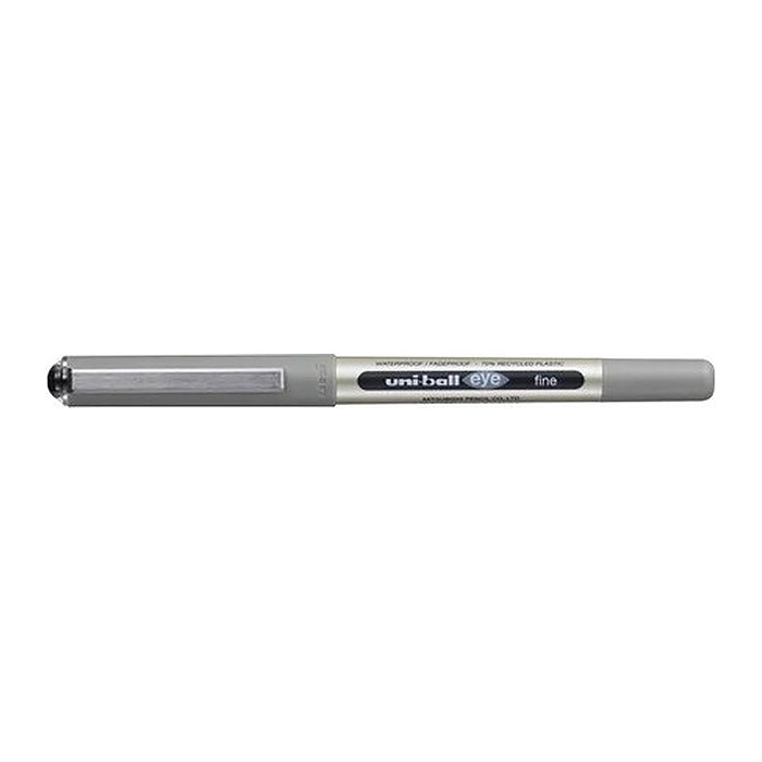 uni-ball eye fine UB-157E Tintenroller silber 0,4 mm, Schreibfarbe: schwarz, 12 St.
