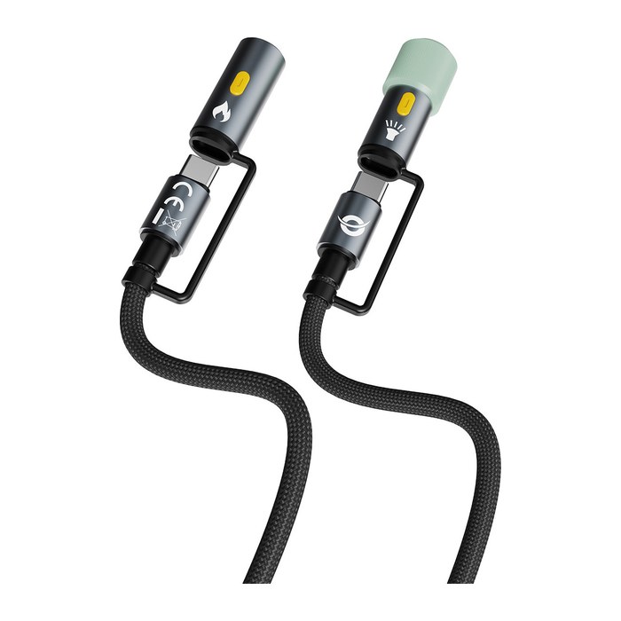 CONCEPTRONIC Kabel 4in1 USB-C2.0->C 60W/PD,480Mbs LED sw