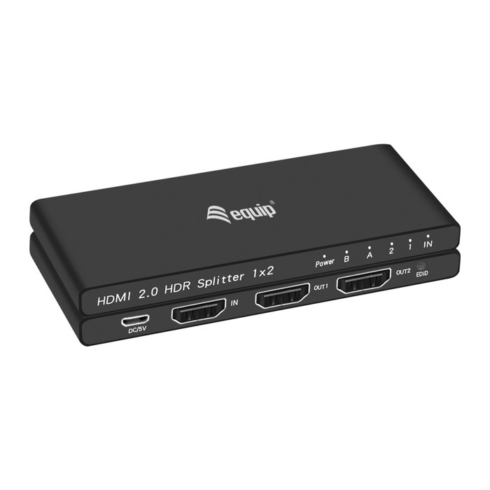 Equip HDMI2.0 2-Port Splitter Ultra Slim 4K/ 60Hz schwarz