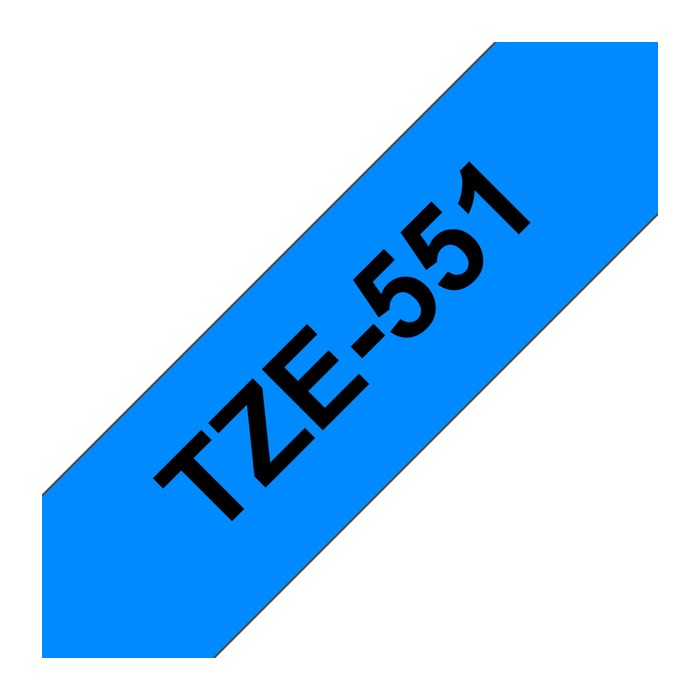 brother Schriftband TZe-551 TZE551, 24 mm, schwarz auf blau, 1 St.