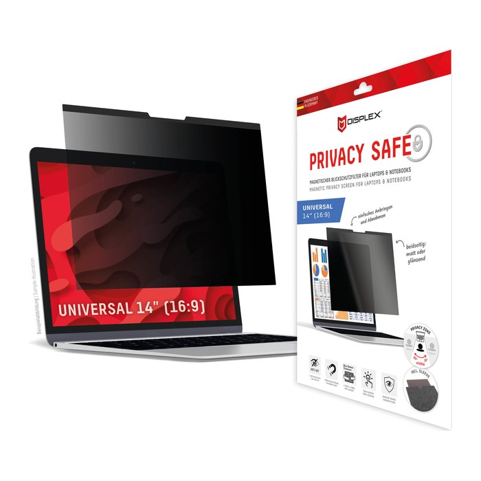 DISPLEX® Privacy Safe magnetische 2-Wege Display-Blickschutzfolie für 35,6 cm (14,0 Zoll)