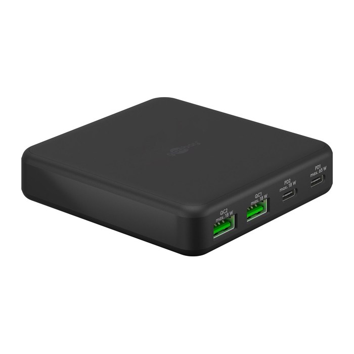 goobay Ladeadapter schwarz, Kabellänge: 1,5 m, 65 Watt