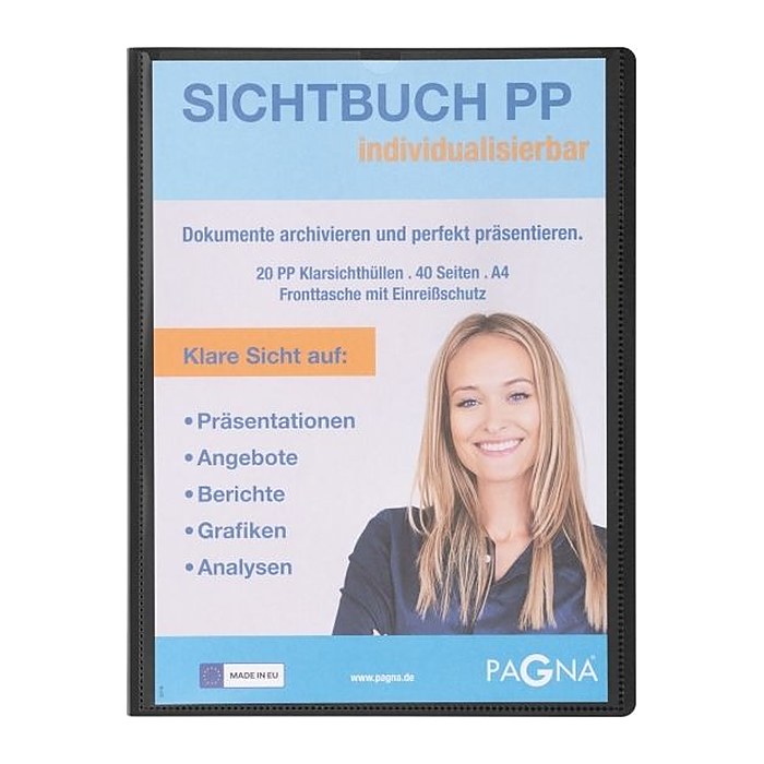 PAGNA Office Sichtbuch DIN A4, 20 Hüllen schwarz, 1 St.