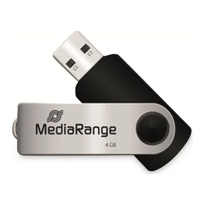 MediaRange USB-Stick schwarz, silber 4 GB, 1 St.