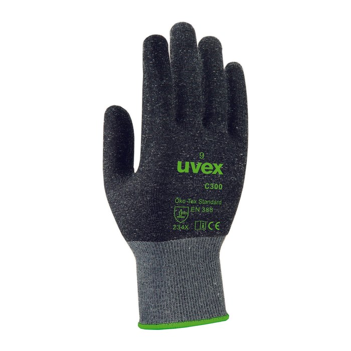 uvex unisex Schnittschutzhandschuhe C300 dry anthrazit Größe 9, 1 Paar