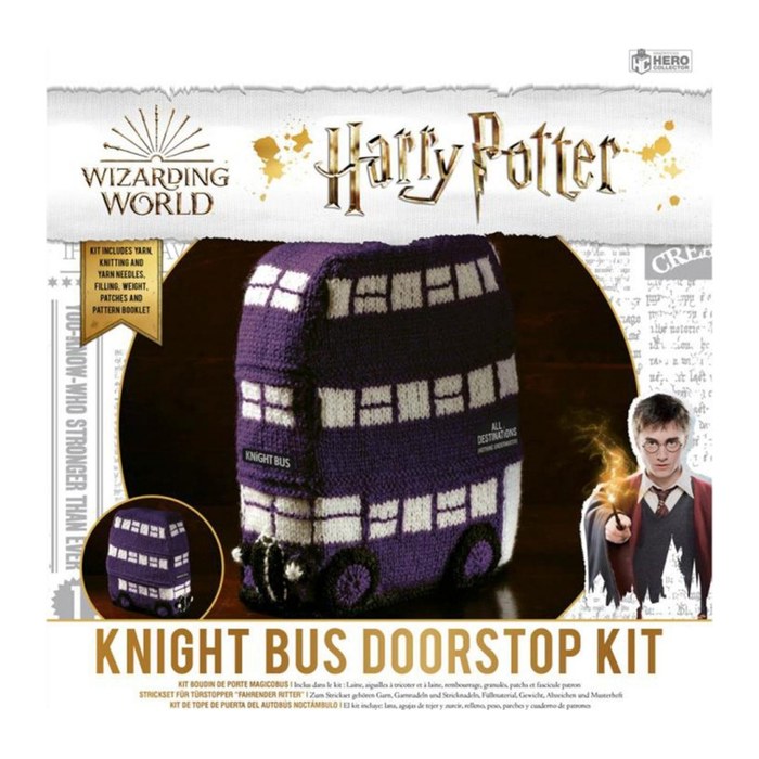 ThumbsUp! Harry Potter Strick-Set Türstopper Bus lila