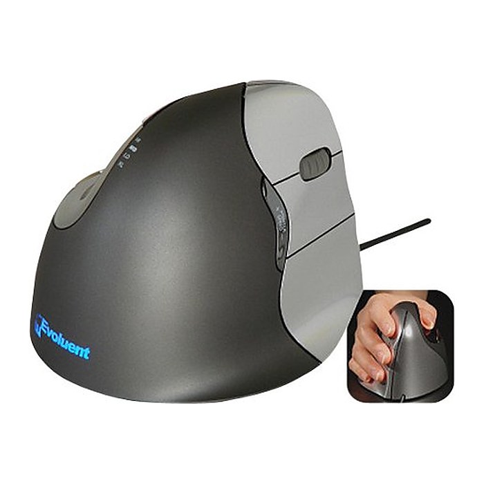 Evoluent Vertical Mouse 4 rechts Maus ergonomisch kabelgebunden grau, anthrazit