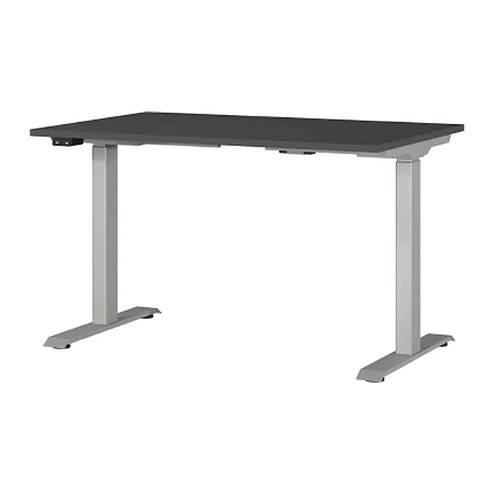 GERMANIA JET höhenverstellbarer Schreibtisch grafit rechteckig, T-Fuß-Gestell silber 120,0 x 80,0 cm