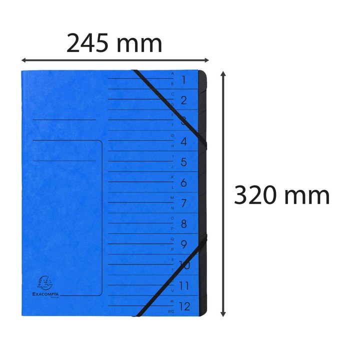 Exacompta Ordnungsmappe 12 Fächer blau, 1 St.
