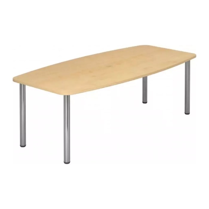 HAMMERBACHER Konferenztisch KT22C ahorn Tonnenform, Rundrohr chrom, 220,0 x 83,0/103,0 x 72,0 - 74,0 cm