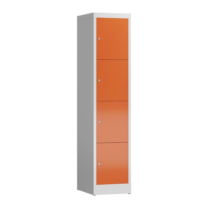 ClassiX Schließfachschrank feuerrot, lichtgrau X-523414, 4 Schließfächer 41,5 x 50,0 x 180,0 cm