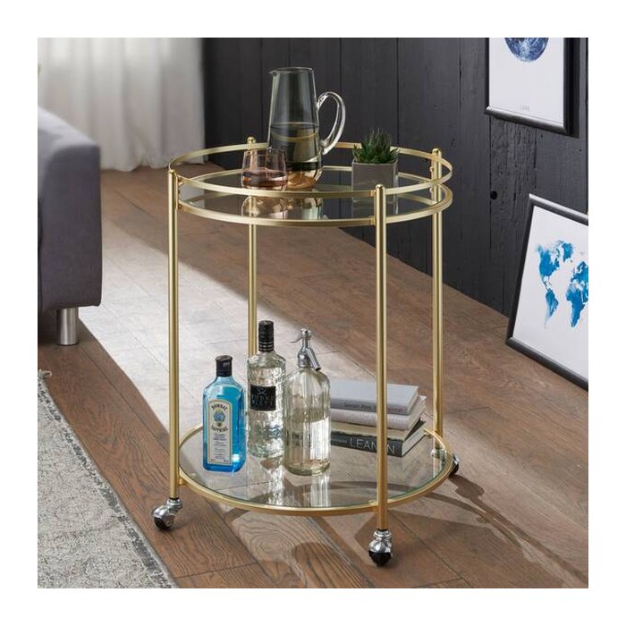 WOHNLING Servierwagen gold 57,0 x 57,0 x 75,0 cm