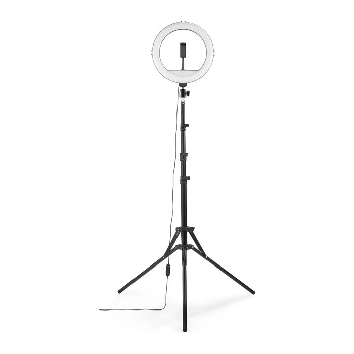 hama SpotLight Steady 120 III LED Ringlicht mit Stativ schwarz 10 Watt