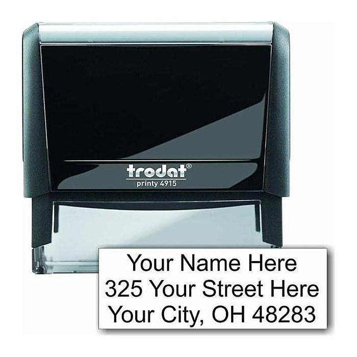 trodat Textstempel, individualisierbar printy 4915 selbstfärbend schwarz ohne Logo, 1 St. - Nachträglich per Gutschein personalisieren