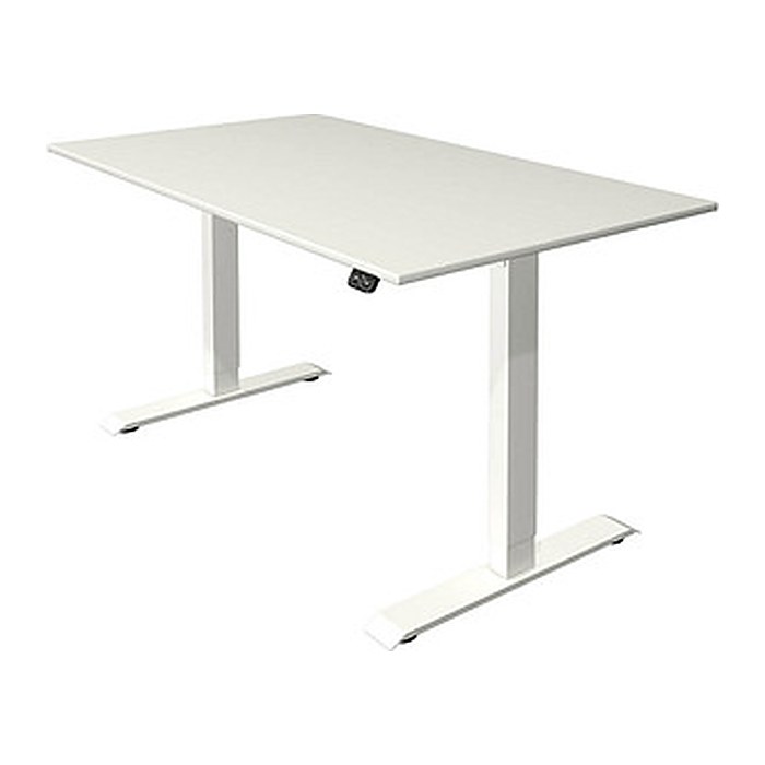 Kerkmann Move 1 elektrisch höhenverstellbarer Schreibtisch weiß rechteckig, T-Fuß-Gestell weiß 140,0 x 80,0 cm