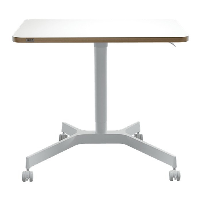 LEITZ Ergo 65360001 höhenverstellbarer Schreibtisch weiß rechteckig, 4-Fuß-Gestell weiß 80,0 x 60,0 cm
