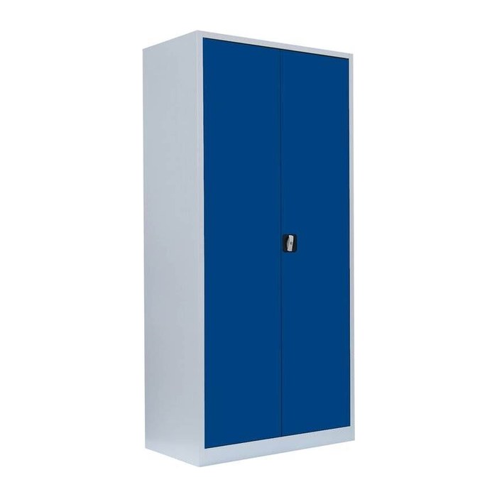LÜLLMANN Stahlschrank 530351 enzianblau, lichtgrau 4 Fachböden 92,5 x 50,0 x 195,0 cm, aufgebaut, 1 St.