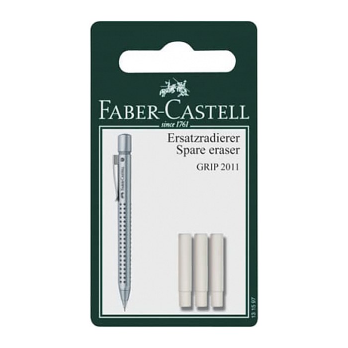 FABER-CASTELL Radiergummis für Bleistifte weiß, 3 St.