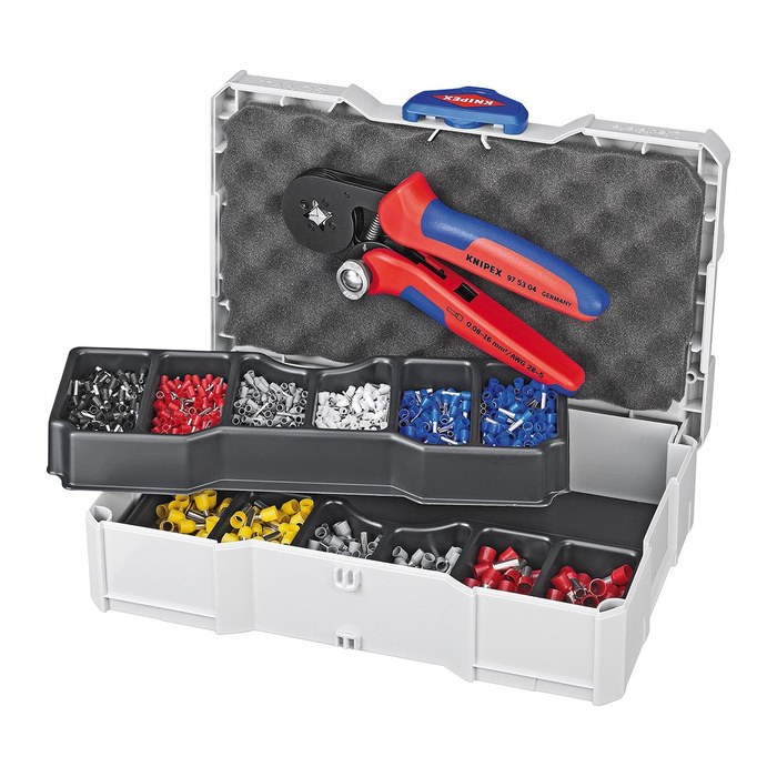 KNIPEX Aderhülsen-Sortiment isoliert mit Kunstoffkragen 97 90 06 1251-teilig