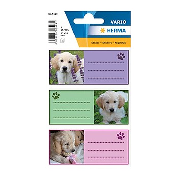 HERMA Schuletiketten 5529 Hunde, 9 Etiketten