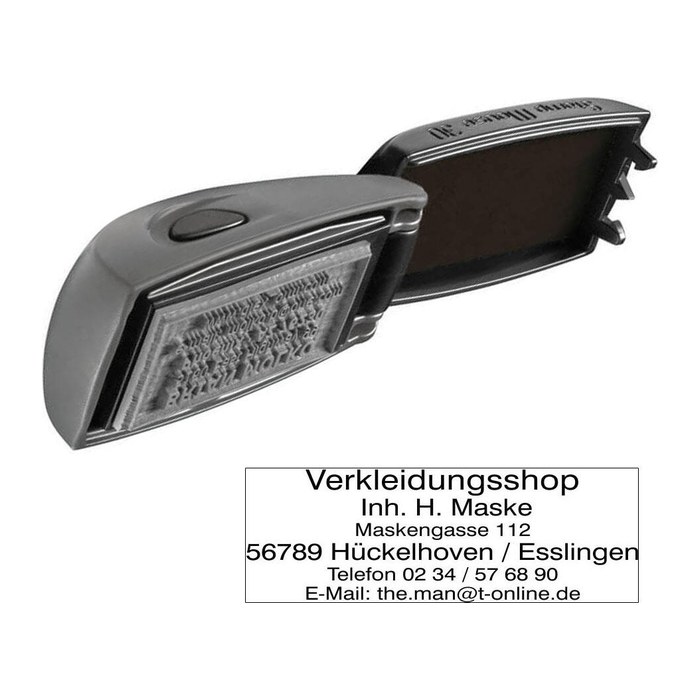 COLOP Textstempel, individualisierbar EOS Stamp Mouse 30 selbstfärbend blau, schwarz, rot ohne Logo, 1 St.