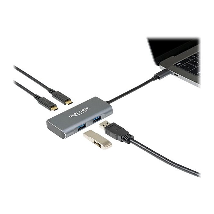 DELOCK HUB USB 3.2Gen2 Typ-C 2xTyp-A Bu 2xTyp-C Bu extern