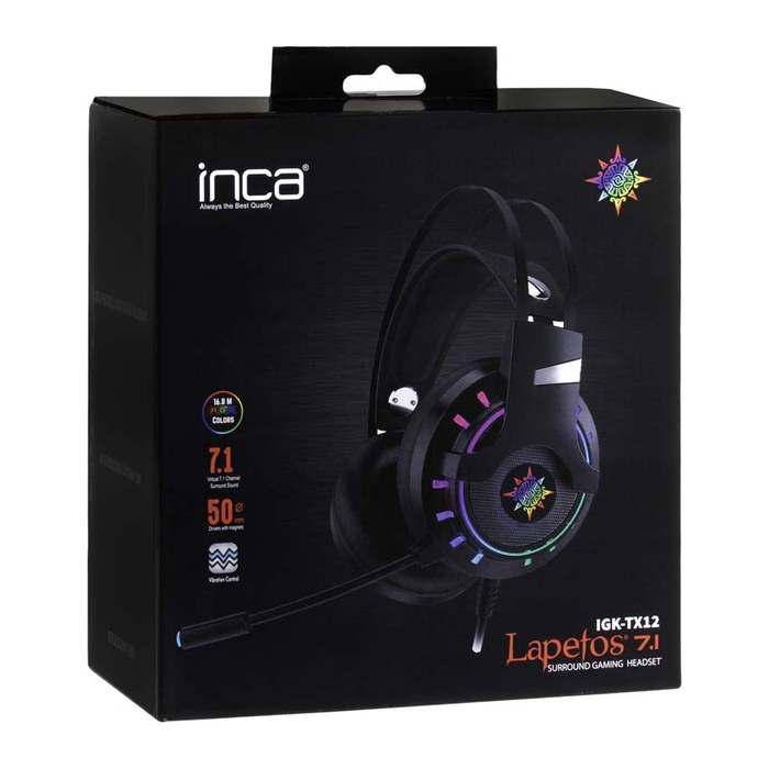 INCA Gaming Headset 7.1 Surround Sound/RGB/Vibr./USB schwarz retail