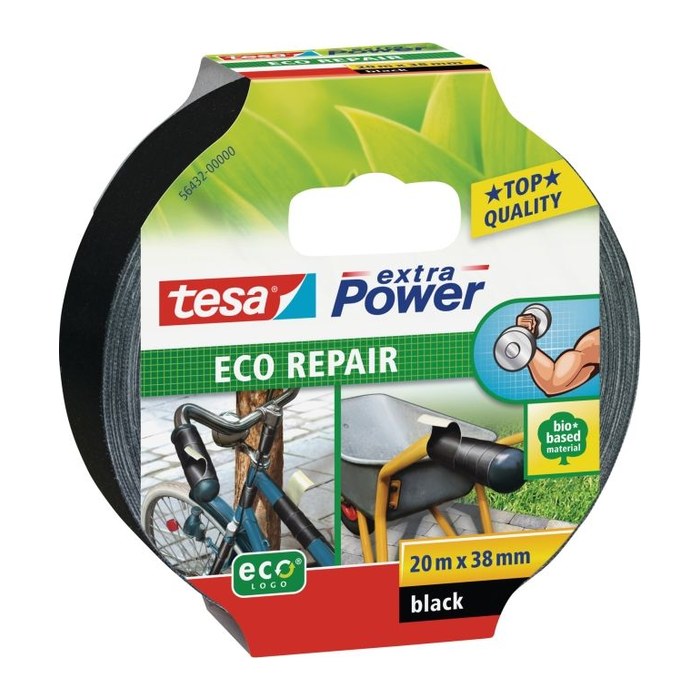 tesa ECO REPAIR Gewebeband schwarz 38,0 mm x 20,0 m 1 Rolle