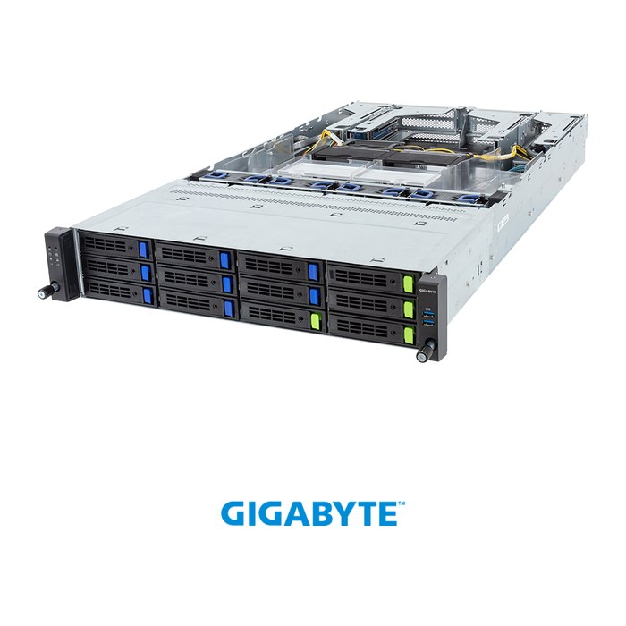 GigaByte R283-S93-AAF1 2U 5th/4th Intel 12x3.5"/2.5" 2x2400W