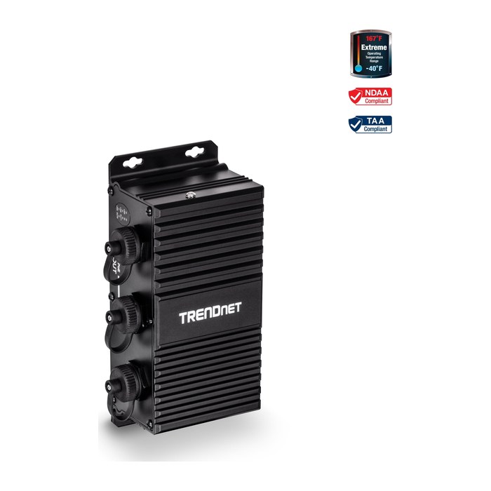 TRENDnet Industrial Outdoor Extender Gbit UPoE 95W->2XOut