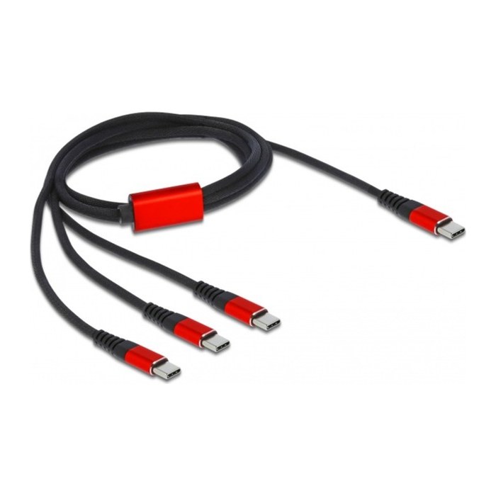 DELOCK USB Ladekabel 3 in 1 USB Type-C zu 3 x USB Type-C 1m