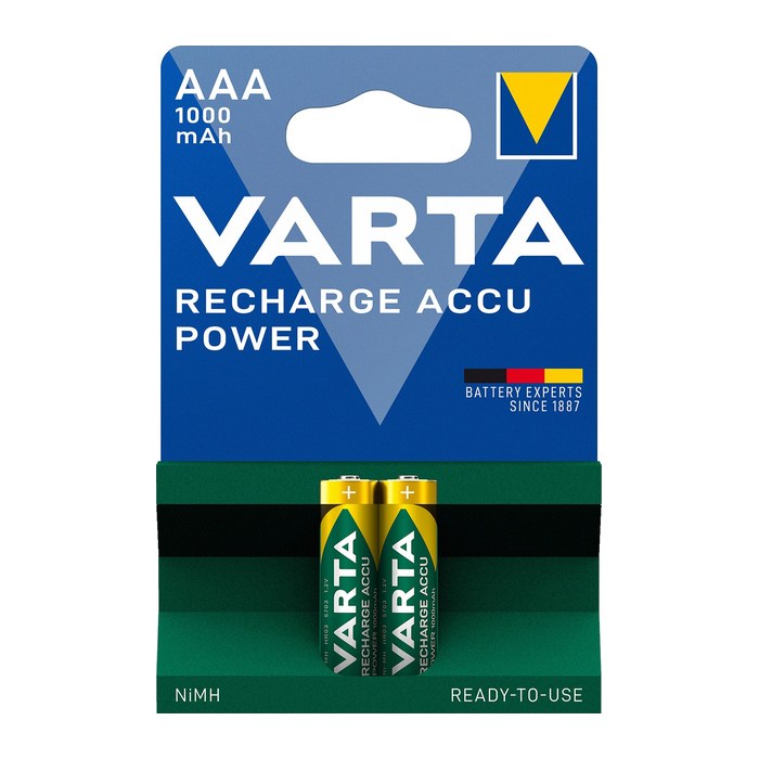 VARTA Akkus RECHARGE ACCU Power Ni-MH Micro AAA 1.000 mAh, 2 St.