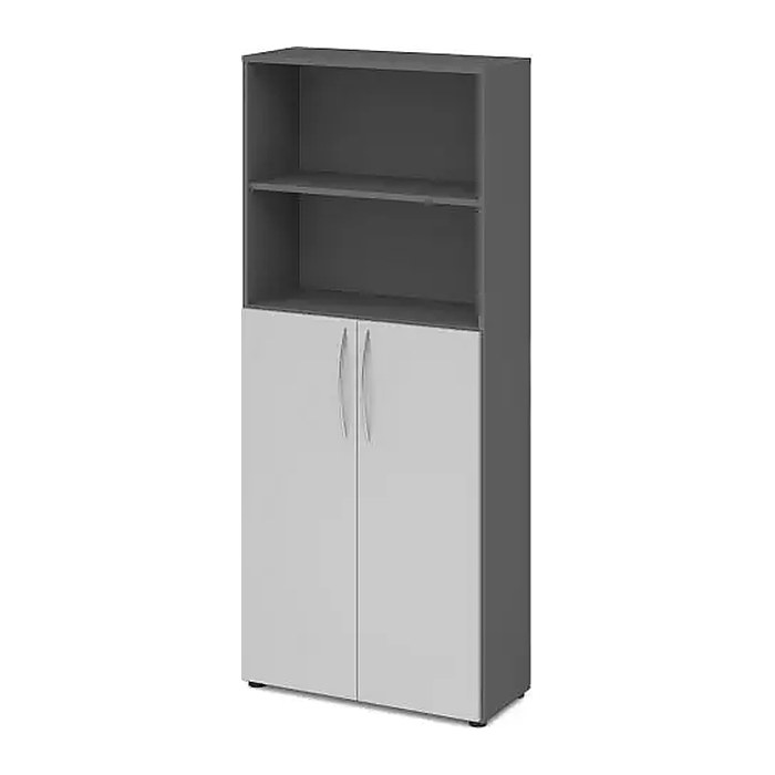 HAMMERBACHER Regalschrank 4770, V4770/G/5/BM grafit, lichtgrau 80,0 x 34,6 x 188,0 cm, 1 St.