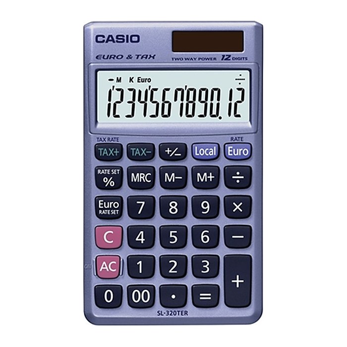 CASIO SL-320TER+ Taschenrechner stahlblau
