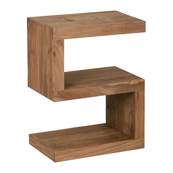 WOHNLING Beistelltisch rechteckig Massivholz akazie 44,0 x 30,0 x 60,0 cm, 1 St.