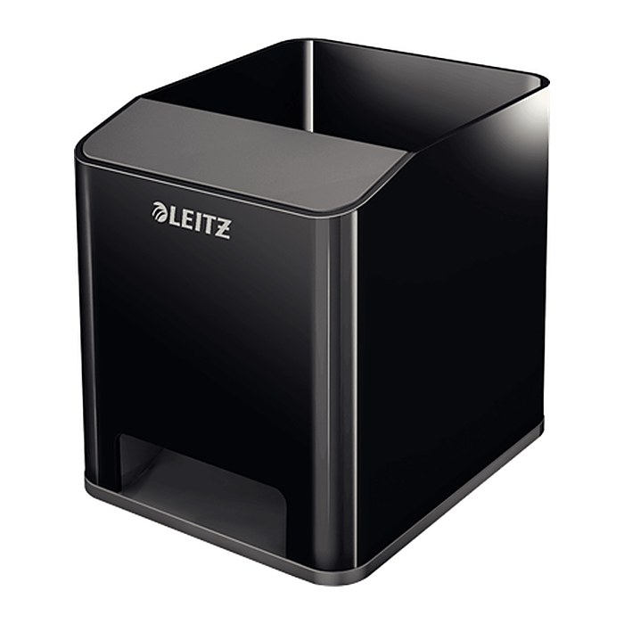 LEITZ Stiftehalter Duo Colour schwarz/grau Polystyrol 2 Fächer 9,0 x 10,1 x 10,0 cm