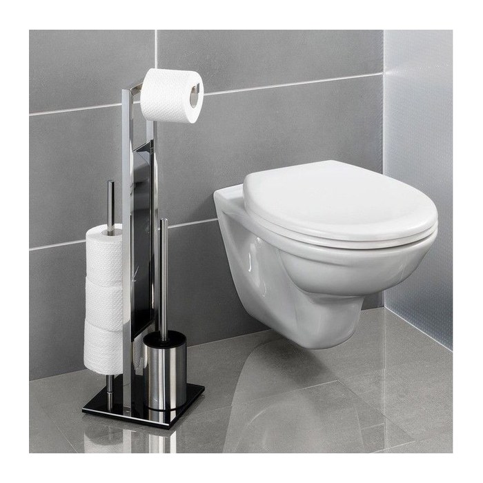 Maximex WC-Garnitur 3in1 silber/schwarz Metall, 1 St.