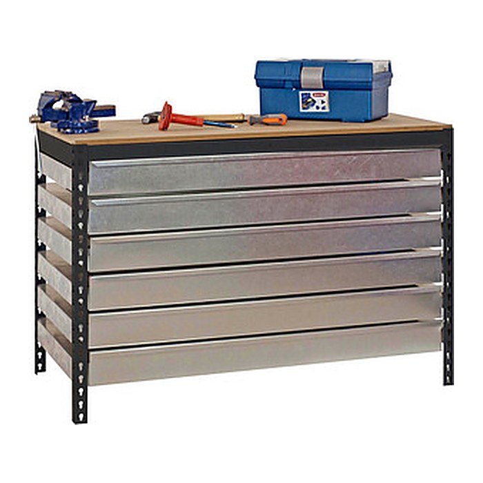 Simonrack Werkbank SIMONWORK BT5 BOX anthrazit 6 Schubladen 151,0 x 76,0 x 84,2 cm