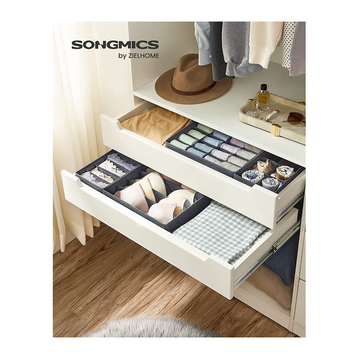 SONGMICS Ordnungsboxen grau 48,0 x 64,0 x 10,0 cm, 8 St.