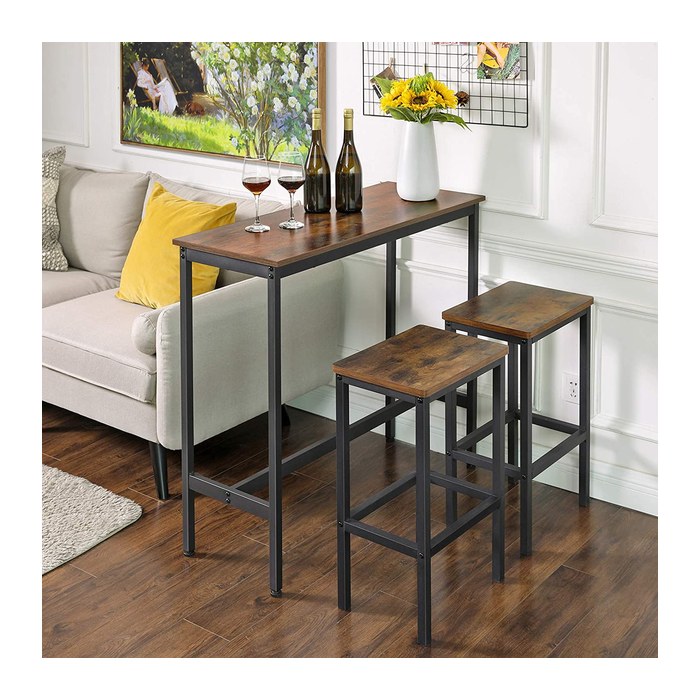 VASAGLE Bistrotisch rechteckig Spanplatte braun 100,0 x 40,0 x 90,0 cm, 1 St.