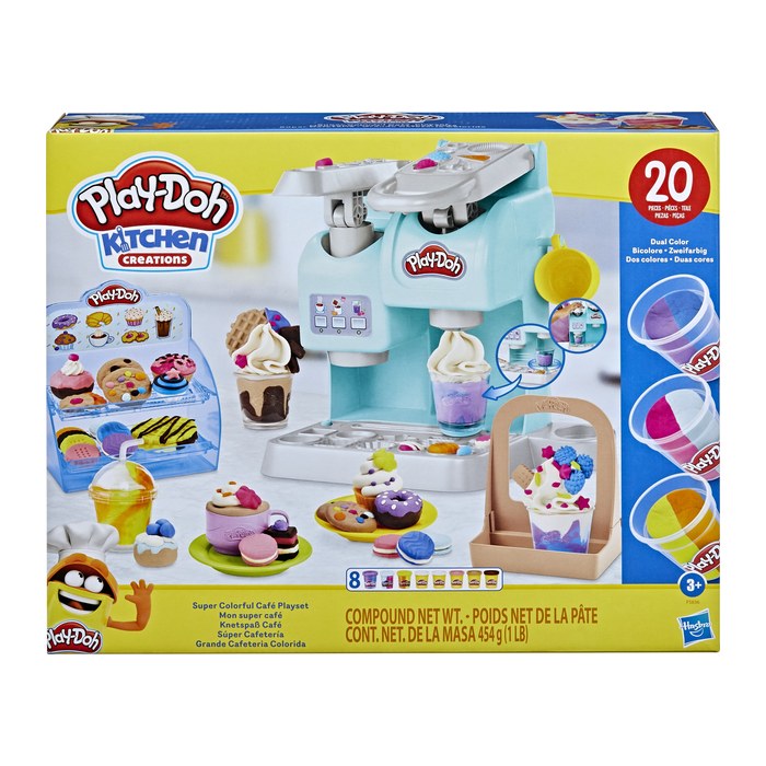 Play-Doh Knete Knetspaß Cafe farbsortiert, 8 Farben je 56,0 g & Zubehör