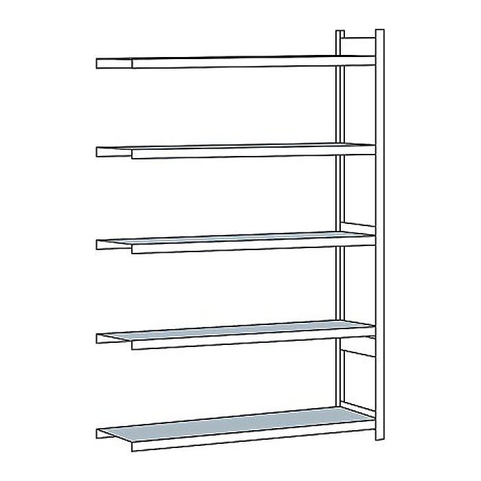 SCHULTE Anbau-Schwerlast-Weitspannregal WS 2000 15725 silber 200,0 x 60,0 x 300,0 cm
