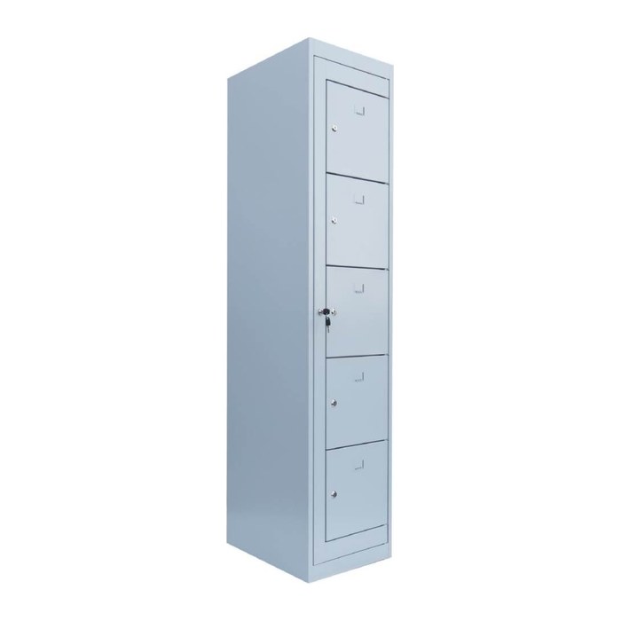 LÜLLMANN Schließfachschrank lichtgrau 526050, 5 Schließfächer 40,0 x 50,0 x 180,0 cm