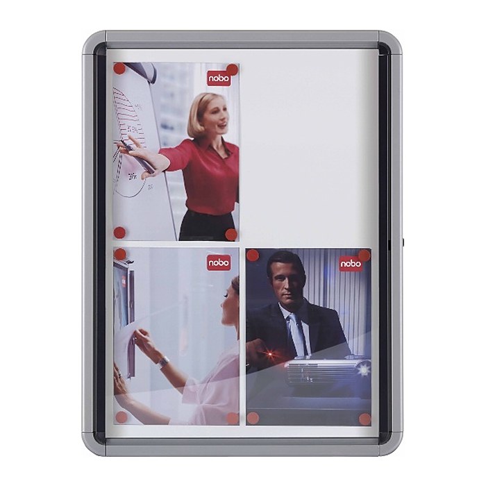 nobo Schaukasten silber 6x DIN A4 69,2 x 3,7 x 75,2 cm, 1 St.