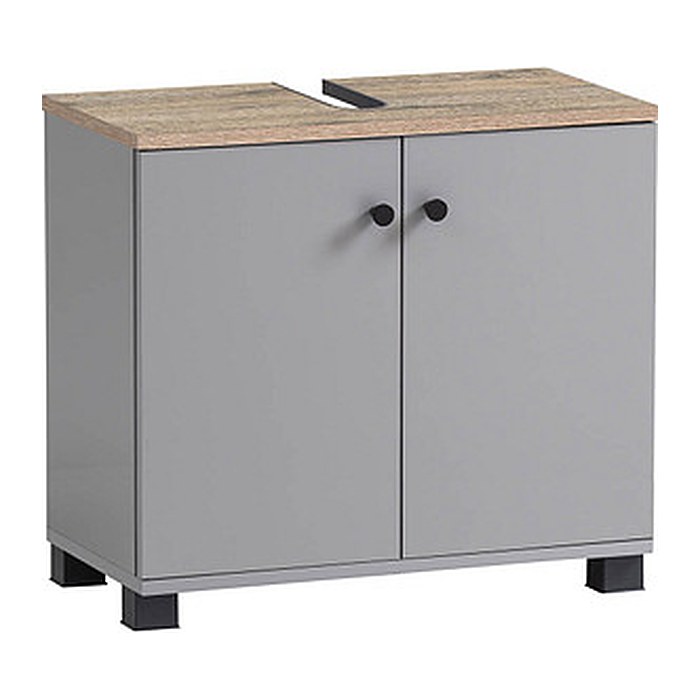 MÖBELPARTNER Waschbeckenunterschrank Lugo 157426 platingrau, wildeiche 59,8 x 32,6 x 62,4 cm