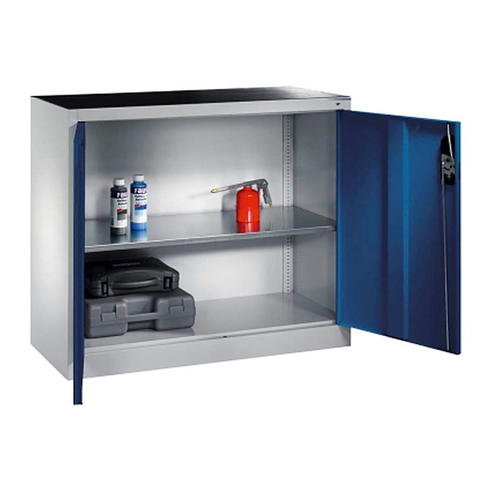 CP Stahlschrank 8830-000 S10203 lichtgrau, enzianblau 1 Fachboden 120,0 x 40,0 x 100,0 cm, aufgebaut, 1 St.
